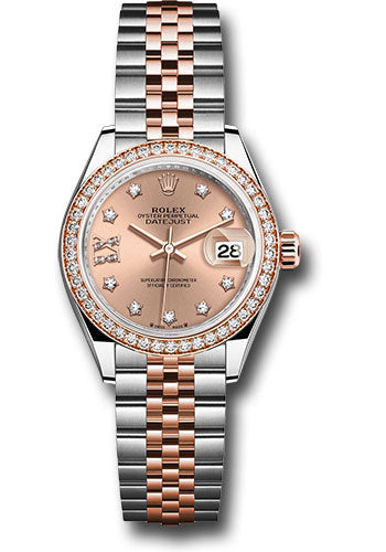 Rolex Everose Rolesor Lady-Datejust Watch - Diamond Bezel - RosŽ Star Diamond Roman 9 Dial - Jubilee Bracelet - 279381rbr rs9dix8dj