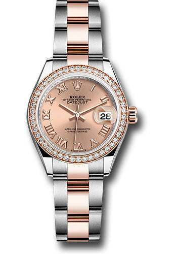 Rolex Everose Rolesor Lady-Datejust Watch - Diamond Bezel - RosŽ Roman Dial - Oyster Bracelet - 279381rbr rsro