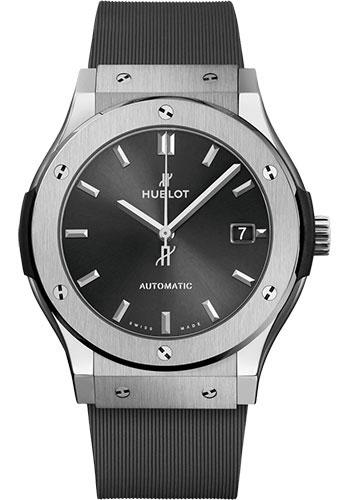 Hublot Classic Fusion Racing Grey Titanium Watch - 45 mm - Gray Dial - Gray Lined Rubber Strap-511.NX.7071.RX