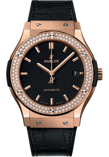 Hublot Classic Fusion King Gold Diamonds Watch - 45 mm - Black Dial-511.OX.1181.LR.1104
