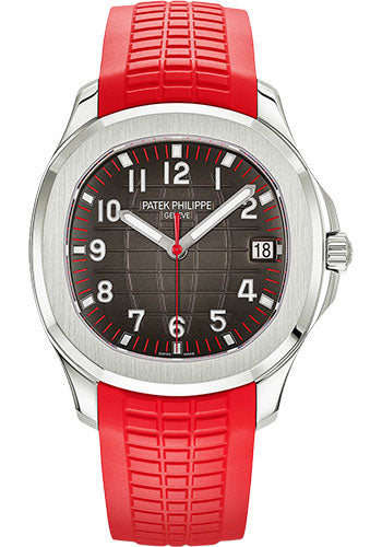 Patek Philippe Aquanaut Singapore 2019 Watch - 40mm Stainless Steel Case - Black Gray Dial - Red Composite Strap - 5167A-012
