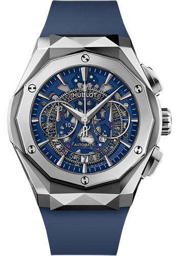 Hublot Classic Fusion Aerofusion Chronograph Orlinski Titanium Blue Watch - 45 mm - Sapphire Crystal Dial - Blue Smooth Rubber Strap Limited Edition of 200-525.NX.5170.RX.ORL21