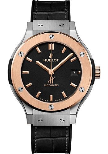 Hublot Classic Fusion Titanium King Gold Watch - 38 mm - Black Dial - Black Rubber and Leather Strap-565.NO.1181.LR