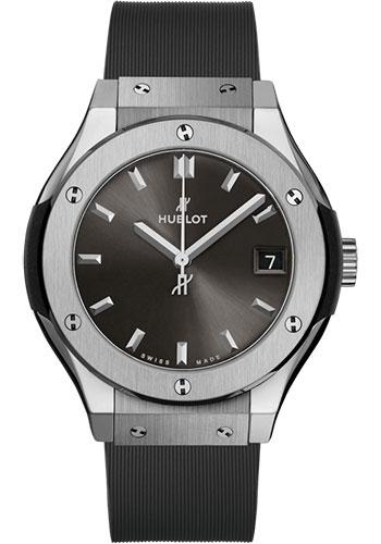 Hublot Classic Fusion Racing Grey Titanium Watch - 33 mm - Gray Dial - Gray Lined Rubber Strap-581.NX.7071.RX