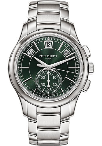 Patek Philippe Complications Flyback Chronograph Annual Calendar - Stainless Steel - Olive Green Dial - Stainless Steel Bracelet - 5905/1A-001