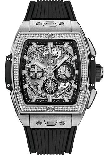 Hublot Spirit of Big Bang Titanium Diamonds Watch - 42 mm - Sapphire Dial - Black Rubber Strap-642.NX.0170.RX.1104