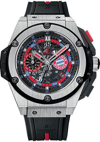 Hublot King Power Bayern Munich Watch - 48 mm Titanium Case - Red and Blue Logo Dial - Black and Red Rubber Strap Limited Edition of 200-716.NX.1129.RX.BYM12