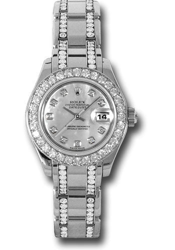 Rolex White Gold Lady-Datejust Pearlmaster 29 Watch - 32 Diamond Bezel - Mother-Of-Pearl Diamond Dial - 80299.74949 md